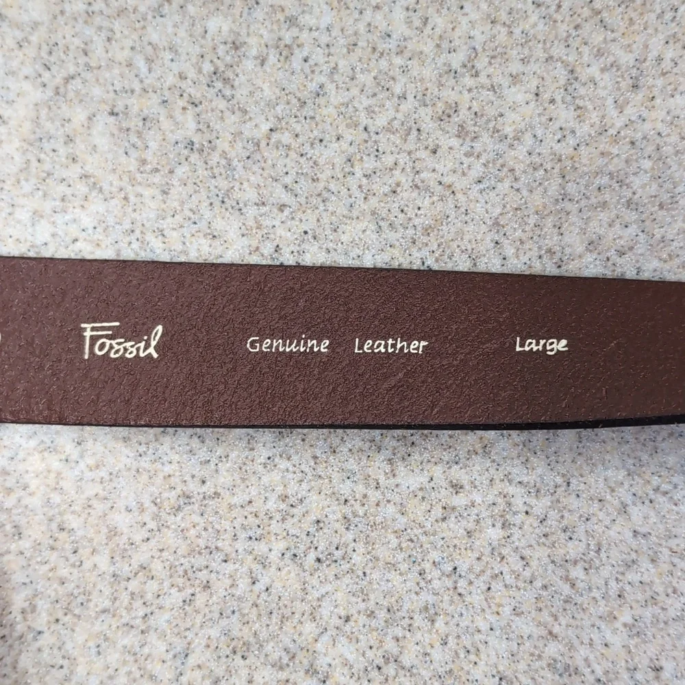 Fossil Brown Leather Belt, Size Men's Large